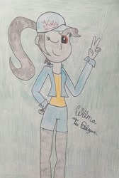 Size: 1132x1682 | Tagged: safe, artist:wouterthebelgian1999, imported from derpibooru, oc, oc only, oc:gradient, equestria girls, rule 63, solo, traditional art