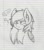 Size: 1297x1461 | Tagged: safe, artist:kittyshy, imported from derpibooru, derpy hooves, pony, female, lined paper, monochrome, solo, traditional art