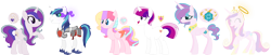 Size: 2180x441 | Tagged: safe, artist:joystick12, imported from derpibooru, princess cadance, princess flurry heart, shining armor, oc, oc:crystal amore, oc:diamond crest, oc:ribbon heart, ghost, alternate universe, base used, family, female, halo, male, next generation, offspring, parent:princess cadance, parent:shining armor, parents:shiningcadance, shiningcadance, shipping, simple background, spirit, straight, transparent background