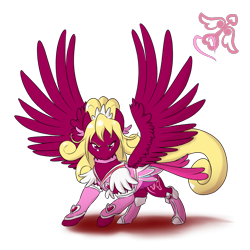 Size: 1200x1202 | Tagged: safe, artist:kourabiedes, imported from derpibooru, pegasus, pony, cure heart, glitter force doki doki, ponified, pretty cure, simple background, solo, transparent background