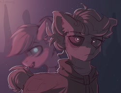 Size: 1280x990 | Tagged: safe, artist:trickate, imported from derpibooru, oc, oc only, ghoul, black sclera, clothes, fangs, hoodie
