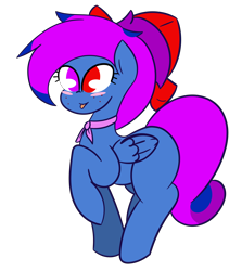 Size: 6141x6880 | Tagged: safe, artist:binary6, imported from derpibooru, oc, oc only, pegasus, pony, absurd resolution, bow, female, freckles, heterochromia, simple background, solo, tongue out, transparent background