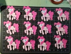 Size: 1280x960 | Tagged: safe, artist:sparkynekomi, imported from derpibooru, pinkie pie, earth pony, pony, craft, female, happy, multeity, papercraft, smiling, solo, too much pink energy is dangerous, traditional art