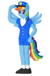 Size: 3495x5243 | Tagged: safe, artist:sergeant16bit, imported from derpibooru, rainbow dash, anthro, alternate clothes, alternate costumes, female, police officer, police uniform, simple background, solo, transparent background