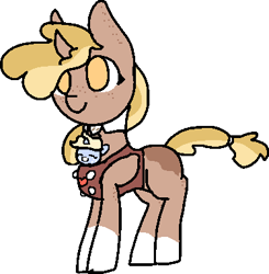 Size: 376x383 | Tagged: safe, artist:nootaz, imported from derpibooru, oc, oc:nootaz, oc:nora swirl, pony, baby, baby carrier, baby pony, foal, simple background, transparent background