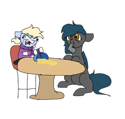 Size: 750x710 | Tagged: safe, artist:nootaz, imported from derpibooru, oc, oc:nootaz, oc:speck, bat pony, cheese, crying, food, gun, macaroni, macaroni and cheese, mouth hold, pasta, simple background, transparent background, weapon