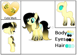 Size: 4380x3140 | Tagged: safe, artist:bluemoonbluepony, imported from derpibooru, oc, oc only, oc:happy bee, pegasus, pony, female, high res, mare, reference sheet, simple background, solo, transparent background, two toned wings