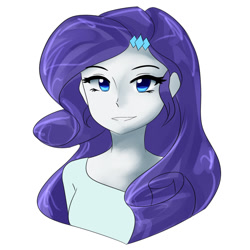 Size: 1024x1024 | Tagged: safe, artist:jovalic, imported from derpibooru, rarity, equestria girls, female, looking at you, simple background, smiling, solo