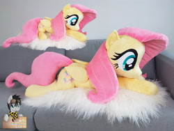 Size: 4032x3024 | Tagged: safe, artist:epicrainbowcrafts, imported from derpibooru, fluttershy, pony, female, high res, irl, photo, plushie, prone, solo