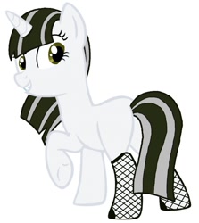 Size: 600x672 | Tagged: safe, artist:grimm821525, imported from derpibooru, oc, oc only, oc:roza, pony, unicorn, base used, butt, female, fishnets, mare, plot, simple background, solo, white background