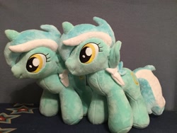 Size: 1024x768 | Tagged: safe, artist:millermademares, imported from derpibooru, lyra heartstrings, duality, duo, female, plushie, self ponidox, solo