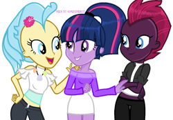 Size: 1024x713 | Tagged: safe, artist:mrssparkzzs, imported from derpibooru, princess skystar, tempest shadow, twilight sparkle, equestria girls, my little pony: the movie, base used, equestria girls-ified