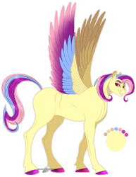 Size: 965x1250 | Tagged: safe, artist:bijutsuyoukai, imported from derpibooru, oc, oc only, pegasus, pony, colored hooves, colored wings, magical lesbian spawn, male, multicolored wings, offspring, parent:fluttershy, parent:rainbow dash, parents:flutterdash, reference sheet, simple background, solo, spread wings, stallion, transparent background, wings