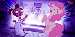 Size: 900x450 | Tagged: safe, edit, imported from derpibooru, pinkie pie, crossover, danger mouse, party, professor squawkencluck