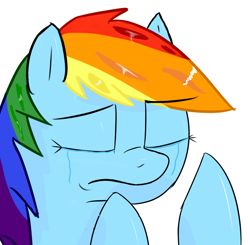 Size: 1240x1213 | Tagged: safe, artist:welost, imported from derpibooru, rainbow dash, crying, female, mare, meme, sad, solo