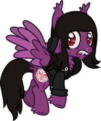 Size: 830x997 | Tagged: safe, artist:lightningbolt, derpibooru exclusive, imported from derpibooru, oc, pegasus, pony, undead, vampire, .svg available, bags under eyes, cheek fluff, chest fluff, chin fluff, clothes, description is relevant, drop dead clothing, ear fluff, fangs, fluffy, flying, hoodie, hoof fluff, hoof on neck, leg fluff, long mane, looking back, looking over shoulder, male, nose piercing, open mouth, pierce the veil, piercing, ponified, show accurate, simple background, slit eyes, slit pupils, solo, stallion, svg, tail feathers, transparent background, vector, vic fuentes, wing fluff, wings, zipper