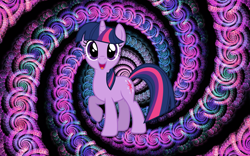 Size: 1920x1200 | Tagged: safe, artist:kram666, artist:xpesifeindx, derpibooru exclusive, edit, editor:mfg637, imported from derpibooru, twilight sparkle, unicorn, 16:10, abstract background, female, fractal, psychedelic, solo, spiral, spiral background, vector, wallpaper, wallpaper edit