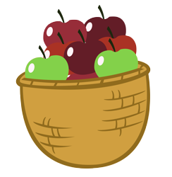 Size: 4461x4577 | Tagged: safe, artist:sofunnyguy, imported from derpibooru, absurd resolution, apple, apple basket, basket, food, fruit, green apple, no pony, object, red apple, resource, simple background, transparent background, vector