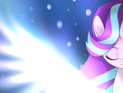 Size: 1024x768 | Tagged: safe, artist:fotasy, imported from derpibooru, starlight glimmer, pony, ascension, eyes closed, female, solo, starlight glimmer day