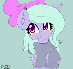 Size: 1900x1802 | Tagged: safe, artist:freefraq, imported from derpibooru, flitter, pegasus, pony, blushing, clothes, cute, female, flitterbetes, hoodie, mare, simple background, solo, wings