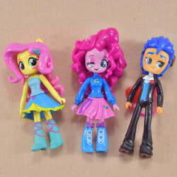 Size: 800x800 | Tagged: safe, imported from derpibooru, flash sentry, fluttershy, pinkie pie, equestria girls, bootleg, boots, clothes, doll, dress, equestria girls minis, legs, shoes, skirt, toy, tuxedo