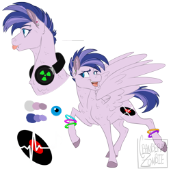 Size: 1500x1500 | Tagged: safe, artist:cranberry--zombie, imported from derpibooru, oc, oc only, oc:electronica, pegasus, pony, female, headphones, mare, reference sheet, simple background, solo, transparent background