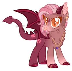 Size: 1313x1303 | Tagged: safe, artist:squeakshimi, imported from derpibooru, oc, oc only, dracony, hybrid, female, nose piercing, nose ring, piercing, simple background, solo, transparent background