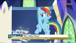 Size: 1280x720 | Tagged: safe, imported from derpibooru, screencap, rainbow dash, pegasus, pony, school daze, airship, cute, cutie map, cutie mark, dashabetes, discovery family logo, female, filly, friendship throne, nervous grin, smiling, squee, swashbuckler, the cmc's cutie marks