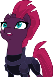 Size: 3000x4353 | Tagged: safe, artist:cloudy glow, artist:cloudyglow, imported from derpibooru, tempest shadow, pony, unicorn, my little pony: the movie, armor, broken horn, eye scar, female, looking up, scar, simple background, solo, transparent background, vector