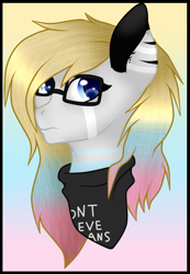 Size: 937x1355 | Tagged: safe, artist:cindydreamlight, artist:cindystarlight, imported from derpibooru, oc, oc only, oc:starry, pony, bust, clothes, female, glasses, mare, portrait, shirt, solo
