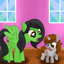 Size: 3000x3000 | Tagged: safe, artist:chelseawest, imported from derpibooru, oc, oc only, oc:lily, oc:painted petal, pegasus, pony, unicorn, female, filly, high res, mare, pentagram, petalverse