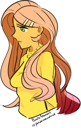 Size: 828x1304 | Tagged: safe, artist:pandaamanda11, imported from derpibooru, fluttershy, human, doodle, humanized