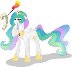 Size: 3823x3549 | Tagged: safe, artist:mylittlegodzilla, imported from derpibooru, princess celestia, alicorn, female, magic, phoenix feather, quill pen, solo, thinking, wing hands, working