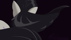 Size: 2560x1440 | Tagged: safe, artist:styroponyworks, imported from derpibooru, octavia melody, earth pony, pony, dark background, female, lineless, mare, minimalist, modern art, simple background, solo, wallpaper