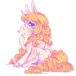 Size: 1024x1024 | Tagged: safe, artist:nebulanovia, imported from derpibooru, oc, oc only, oc:orelia, alicorn, pony, chibi, female, mare, simple background, sitting, solo, transparent background