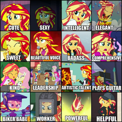 Size: 1475x1475 | Tagged: safe, imported from derpibooru, screencap, applejack, fluttershy, pinkie pie, rainbow dash, rarity, ray, sci-twi, sunset shimmer, twilight sparkle, dance magic, display of affection, eqg summertime shorts, equestria girls, equestria girls series, friendship games, get the show on the road, legend of everfree, movie magic, pet project, rainbow rocks, the art of friendship, the science of magic, spoiler:eqg specials, clothes, daydream shimmer, flanksy, gloves, helmet, humane five, humane seven, humane six, jack of all trades, meme, motorcross, skills, talented, waifu