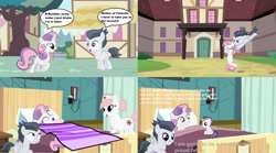 Size: 4772x2662 | Tagged: safe, artist:jawsandgumballfan24, imported from derpibooru, nurse redheart, rumble, sweetie belle, oc, alicorn, earth pony, pegasus, pony, unicorn, alicorn oc, colt, comic, female, filly, hospital, male, mare, offspring, parent:rumble, parent:sweetie belle, parents:rumbelle, preggy belle, pregnant, pregnant sweetie belle, rumbelle, shipping, straight, wat