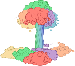 Size: 10800x9609 | Tagged: safe, artist:somepony, imported from derpibooru, lesson zero, absurd resolution, mushroom cloud, no pony, rainbow nuke, simple background, transparent background, vector