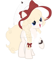 Size: 1024x1165 | Tagged: safe, artist:magicdarkart, imported from derpibooru, oc, oc only, earth pony, pony, bow, female, hat, mare, simple background, solo, transparent background, umbrella, watermark