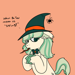 Size: 5000x5000 | Tagged: safe, artist:kiwiscribbles, imported from derpibooru, oc, oc only, earth pony, pony, spider, absurd resolution, hat, solo, witch pony