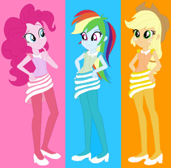 Size: 617x606 | Tagged: safe, artist:haleyc4629, imported from derpibooru, applejack, pinkie pie, rainbow dash, equestria girls