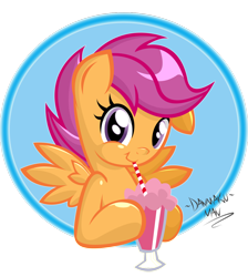 Size: 1024x1144 | Tagged: safe, artist:danmakuman, imported from derpibooru, part of a set, scootaloo, pegasus, pony, eating, female, filly, food, ice cream, looking at you, simple background, solo, transparent background