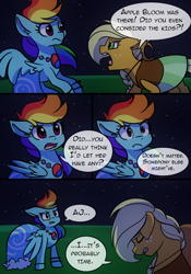 Size: 700x1000 | Tagged: safe, artist:little-tweenframes, deleted from derpibooru, imported from derpibooru, applejack, rainbow dash, comic:night at the gala, comic:night at the gala: the breakup, series:cloudsdale symphony, clothes, comic, dress