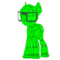 Size: 1920x1920 | Tagged: safe, artist:fillerartist, imported from derpibooru, pony, 3d, blender, glasses, hammer, obscure reference, ponified, reference, simple background, source, transparent background, wat