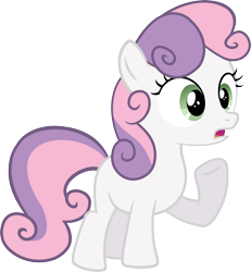 Size: 5813x6300 | Tagged: safe, artist:slb94, edit, editor:slayerbvc, imported from derpibooru, vector edit, sweetie belle, earth pony, pony, one bad apple, absurd resolution, earth pony sweetie belle, female, race swap, raised hoof, simple background, solo, transparent background, vector