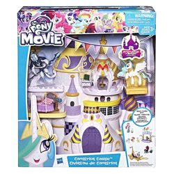 Size: 1000x1000 | Tagged: safe, imported from derpibooru, philomena, princess celestia, storm king, phoenix, pony, my little pony: the movie, blind bag, cake, canterlot castle, food, friendship is magic collection, merchandise, toy