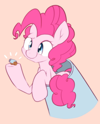 Size: 828x1024 | Tagged: safe, artist:akainu_pony, imported from derpibooru, pinkie pie, earth pony, pony, school daze, female, mare, party cannon, ponk, pony cannonball, simple background, smiling, solo, the world's smallest party cannon