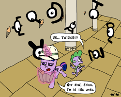 Size: 1000x800 | Tagged: safe, artist:bjdazzle, imported from derpibooru, spike, twilight sparkle, alicorn, pony, unown, atg 2017, exploring, hat, map, newbie artist training grounds, oblivious, oblivious twilight is oblivious, pith helmet, pokémon, twilight sparkle (alicorn)