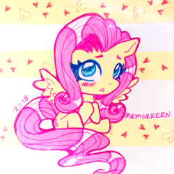 Size: 1000x1000 | Tagged: safe, artist:memokkeen, imported from derpibooru, fluttershy, pony, cute, female, shyabetes, solo