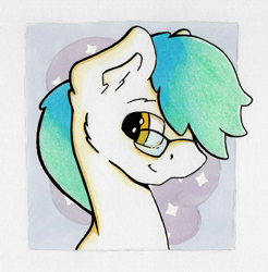 Size: 1193x1214 | Tagged: safe, artist:vepra, deleted from derpibooru, imported from derpibooru, earth pony, pony, bust, glasses, portrait